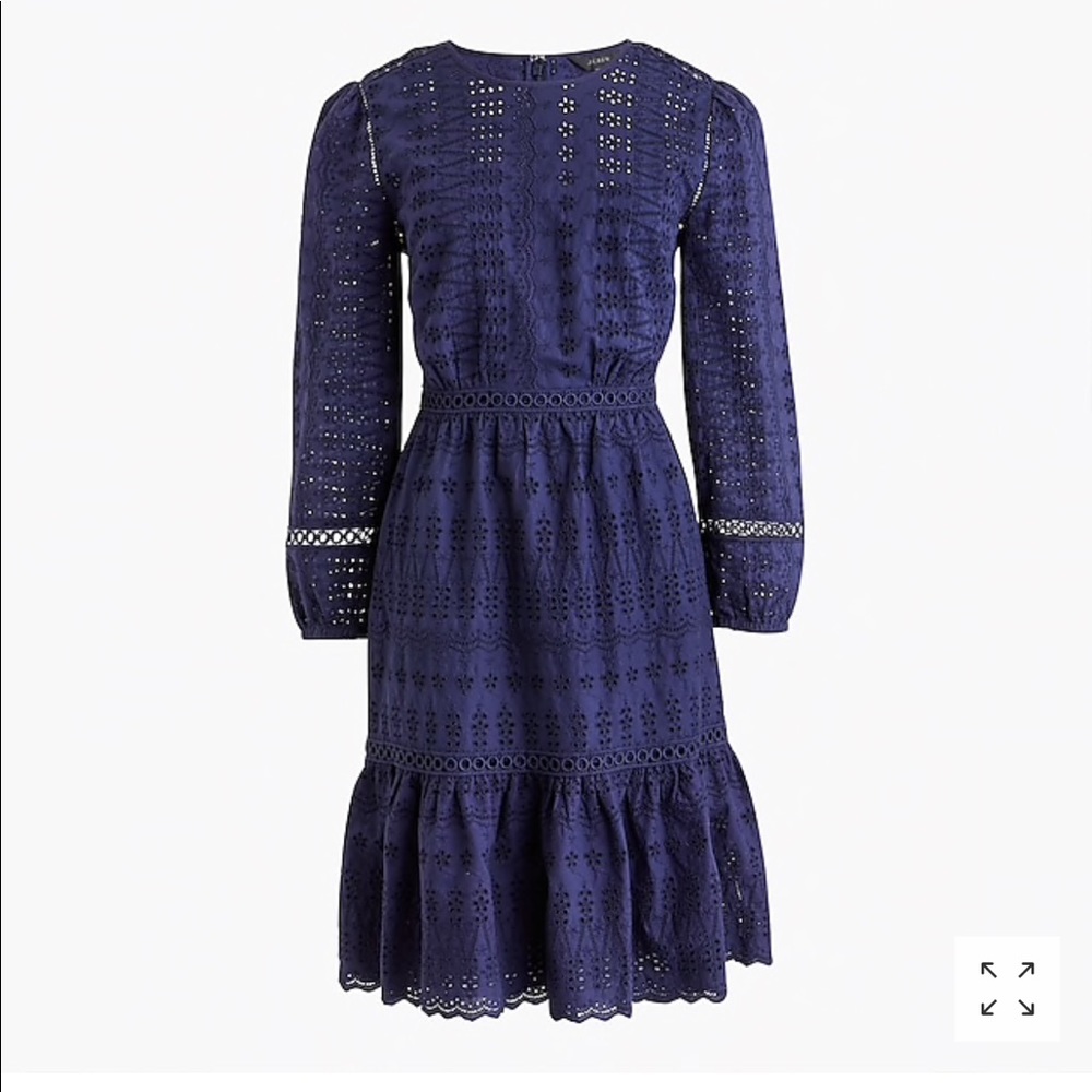 Versatile JCrew Eyelet flutter-hem dress